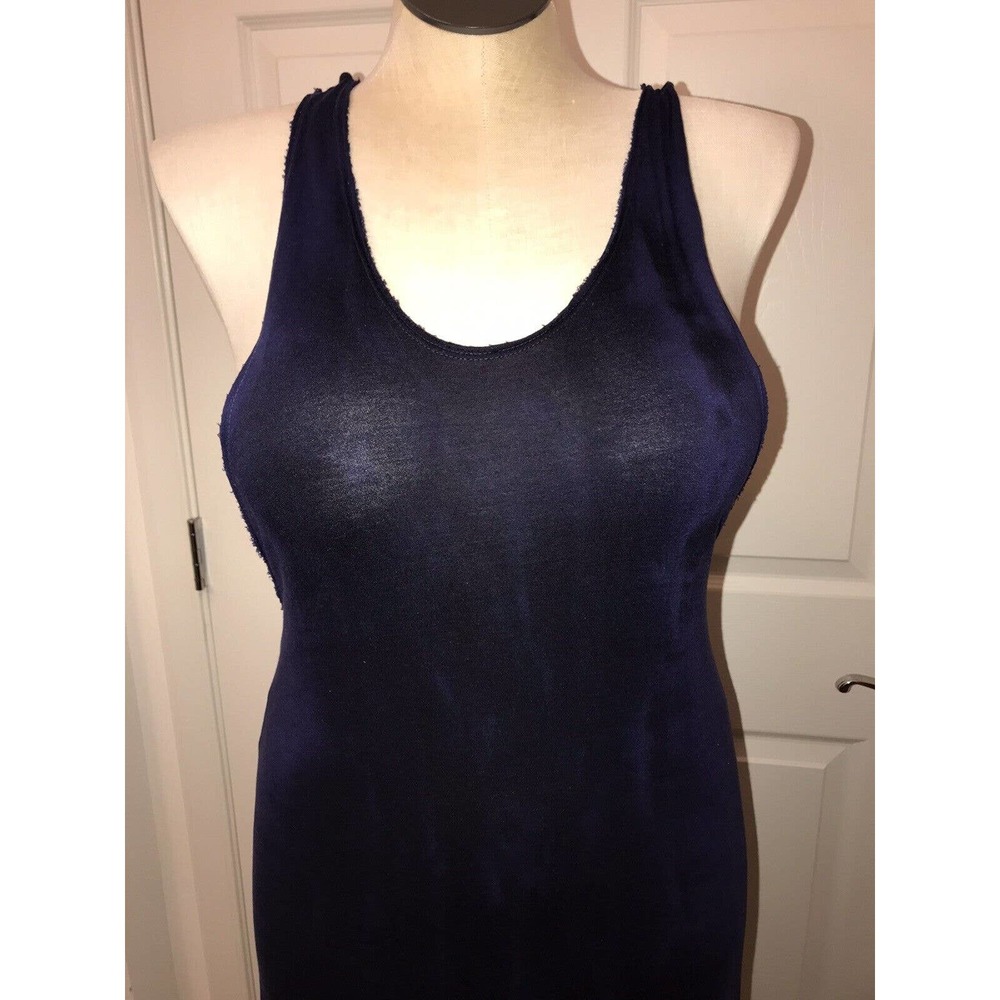 FREE PEOPLE Jersey Dress, Medium, High Low Halter Back Blue summer dress